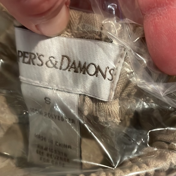 Drawers and Damons size Small beige elastic waist pant brand new - Picture 3 of 7